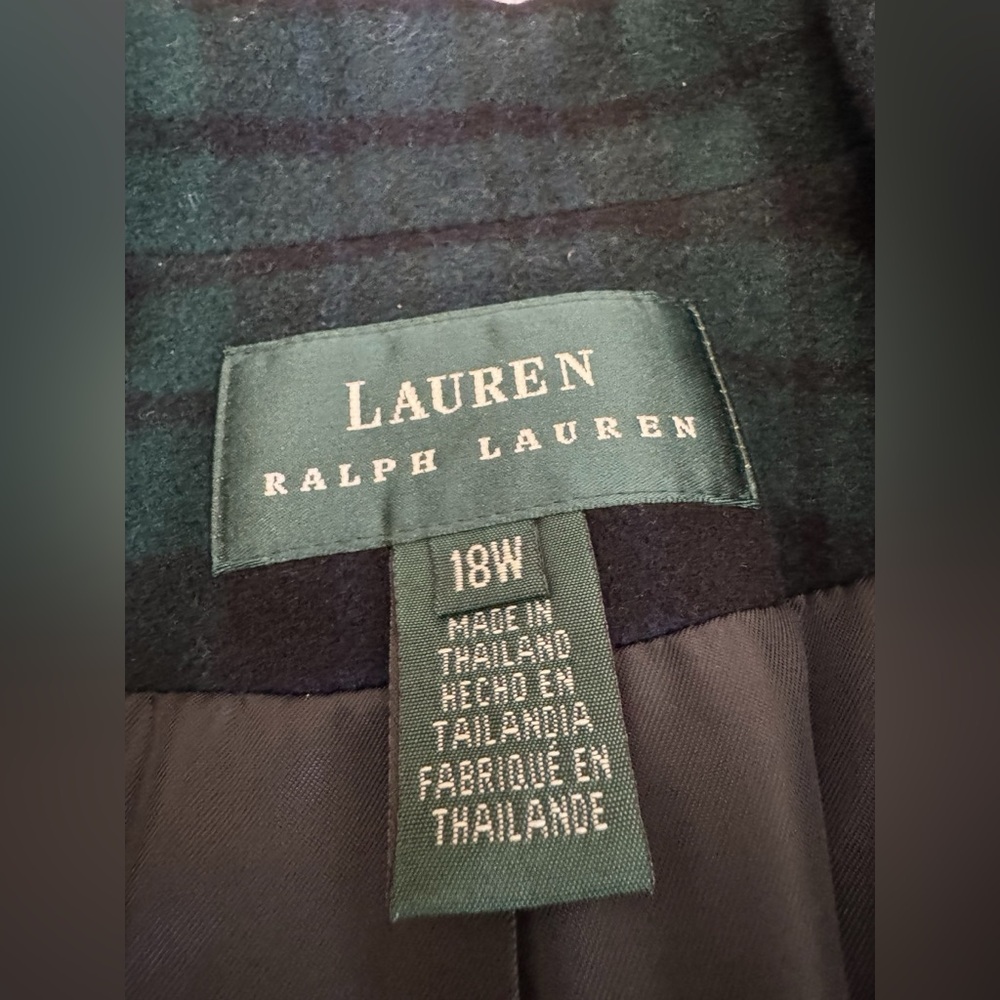 Lauren Ralph Lauren Blackwatch Plaid Wool Cashmere Blazer 18W Equestrian Jacket - Picture 14 of 15